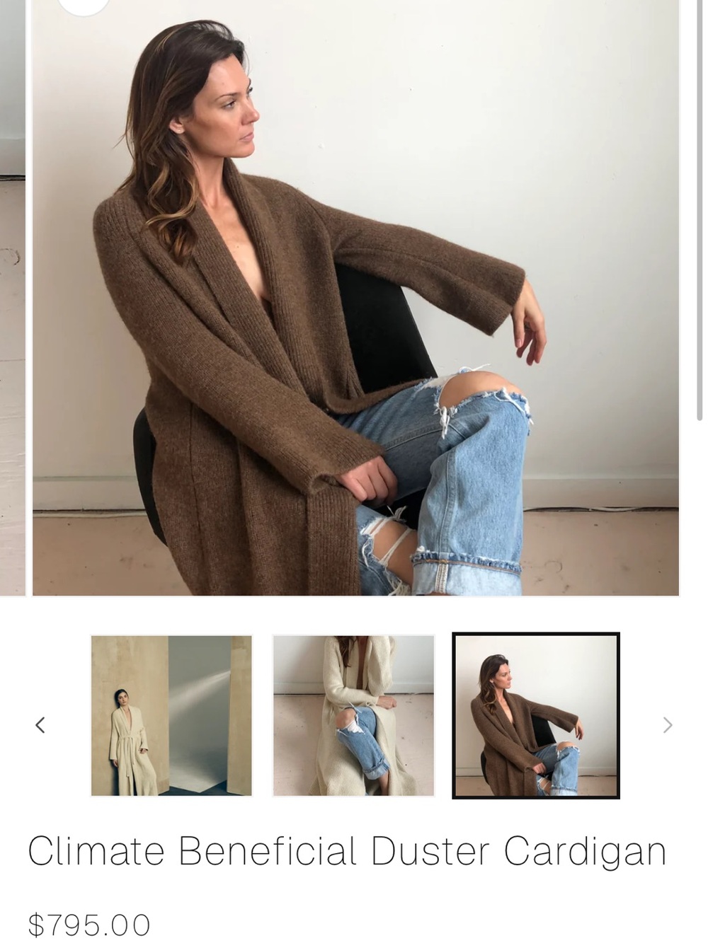 Vincent James Climate Beneficial Duster Cardigan - Brown